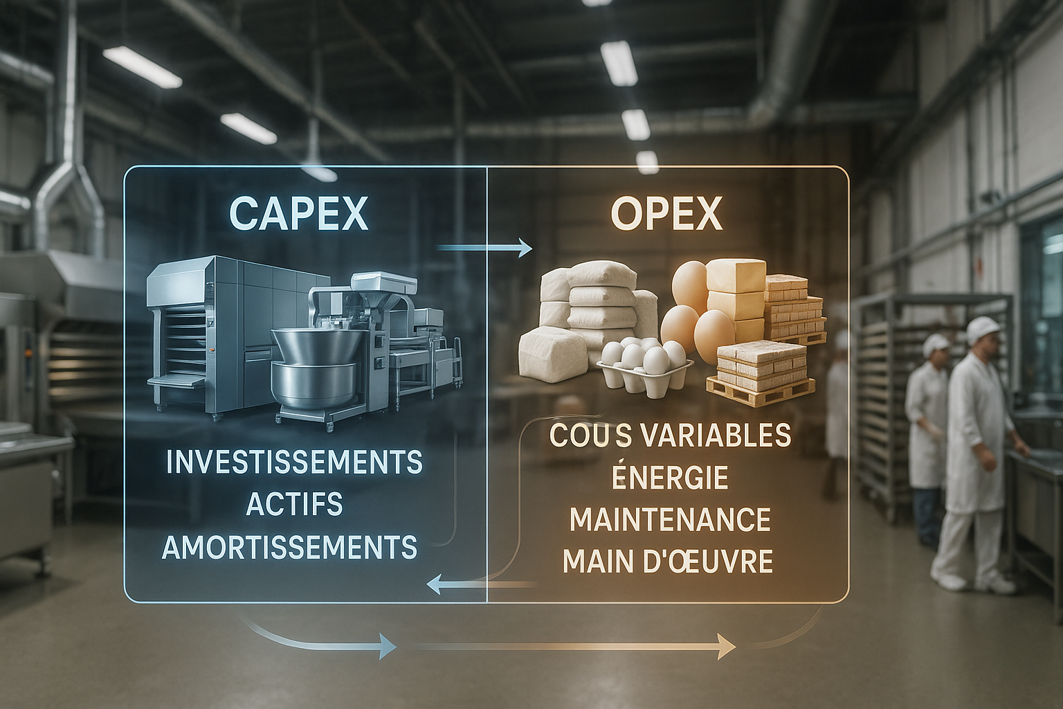 Illustration CAPEX et OPEX dans une boulangerie industrielle